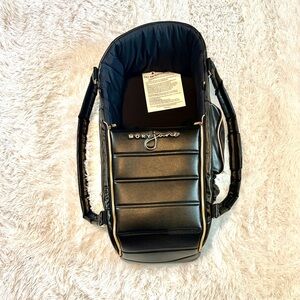 🌟Mory June 🌟Moses Basket Baby Carrie Black Leather With Gold!🌟